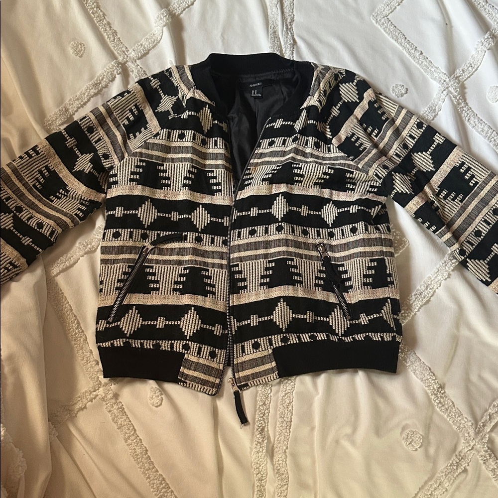 Forever 21 Monochrome Textured Jacket